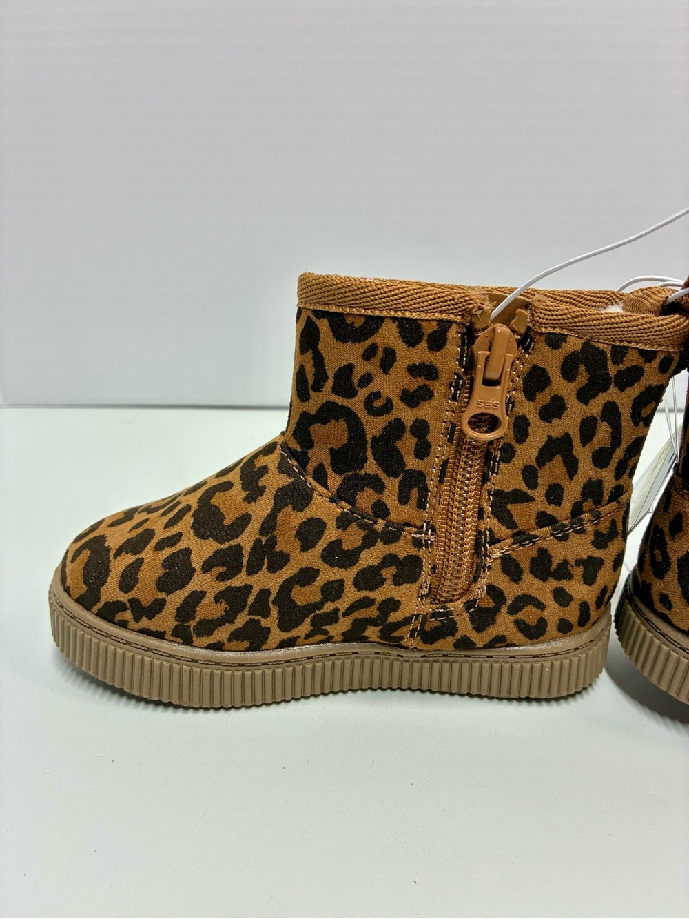 Cat & Jack Leopard Print Ankle Boots - Picture 3 of 7